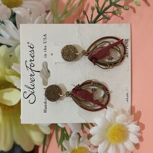 Silver Forest Cardinal Earrings